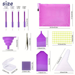 Diamond Painting Tools Organizer Kit with 60 Slots - Rhinestone Bead Storage