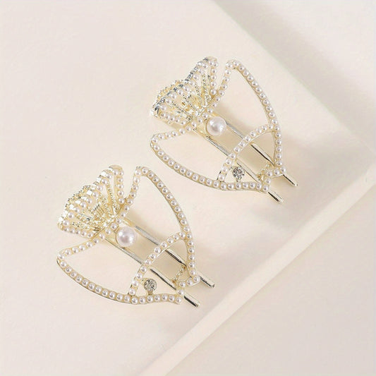 Ocean Series Faux Pearl Fish Shaped Hair Clip