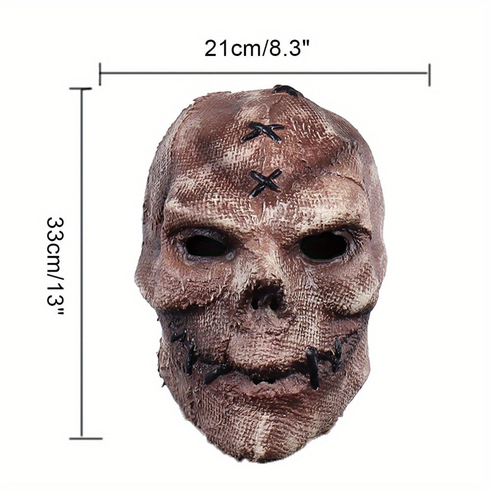 Burlap Skull Mask Latex Halloween Cosplay Costume Horrible Head Full Face