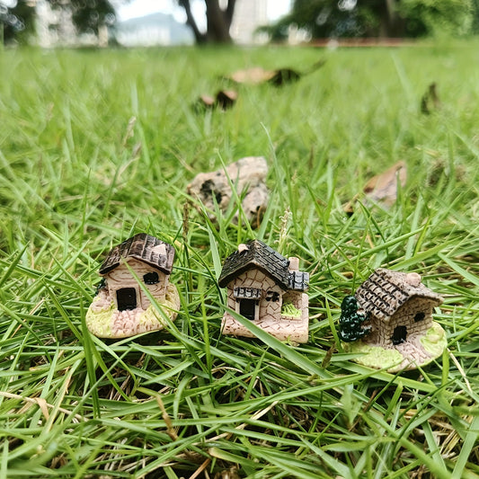 3pcs Love Sea Resin House Ornaments for Magical Fairy Garden