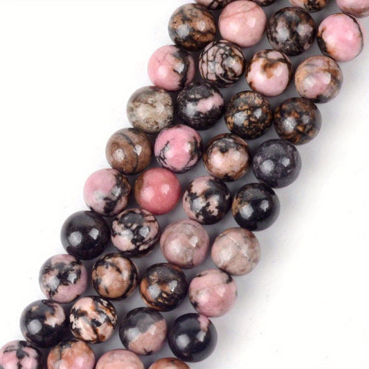 Natural Rhodonite Stones Beads Round Loose Beads DIY Jewelry Making 4-12mm