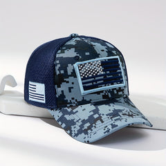 American Flag Camo Trucker Hat Baseball Cap Men's Sunshade Hat