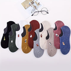 10 Pairs Cartoon Animal Socks Women's Ankle Stockings