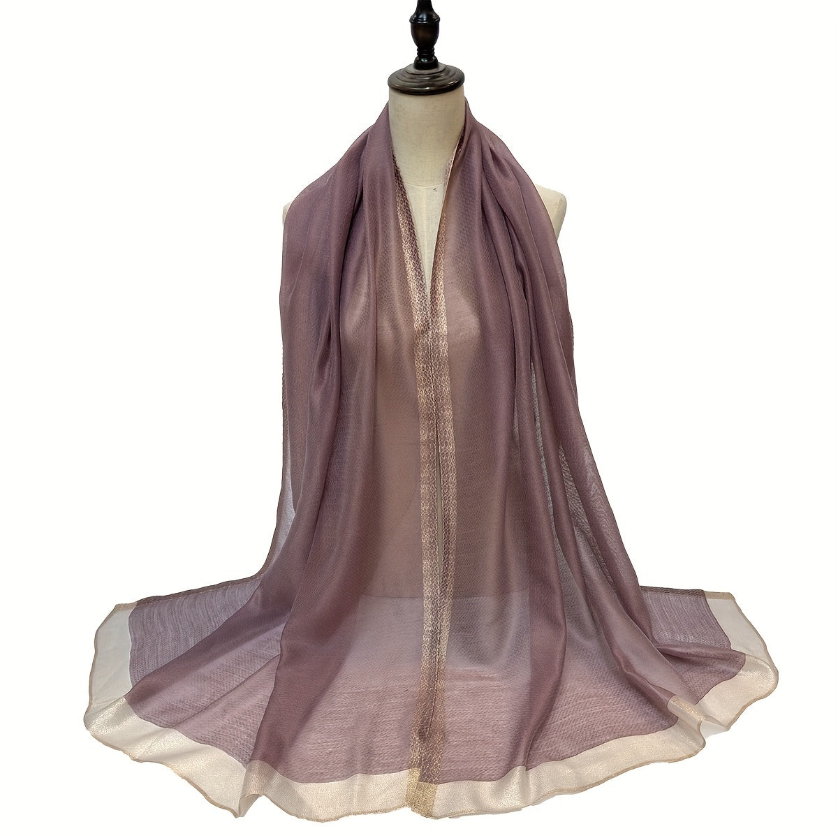 Silk Block Scarf Causal Shawl Thin Breathable Windproof Head Wrap