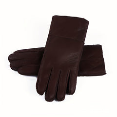 Short Real Sheepskin Gloves Waterproof Full Finger Gloves