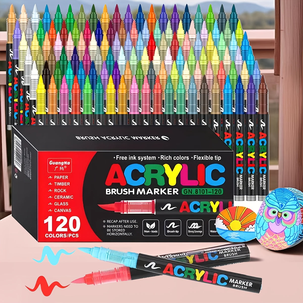 GUANNA 8101 Liquid Soft Head Mark Pen 100 Non Transparent Watercolor Pen