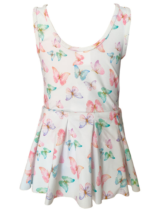 Sweet Girls Butterfly Sleeveless Swimwear Comfy Bathing Suit