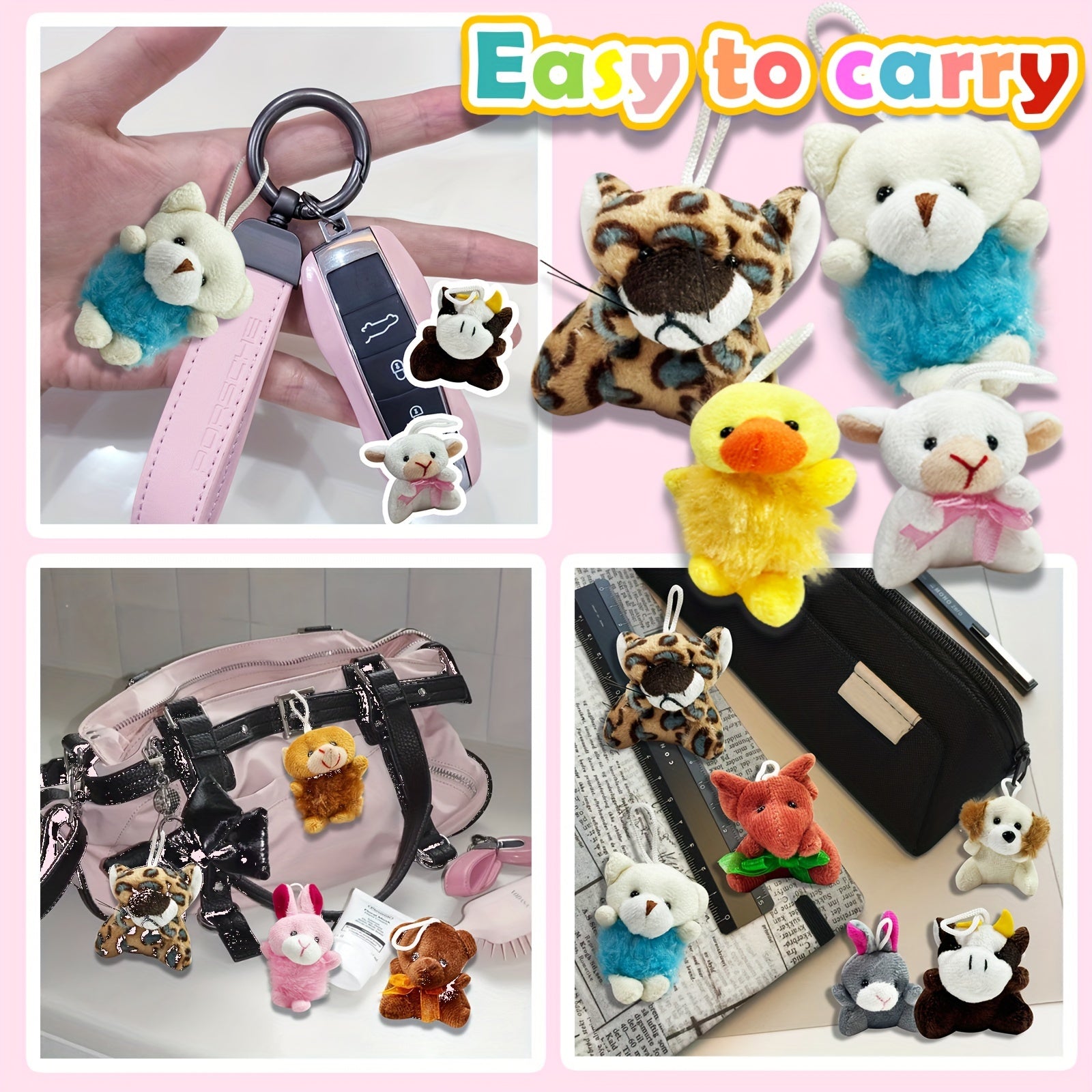 24pcs Mini Animal Plush Toy Assortment for Kids Carnival Prizes School