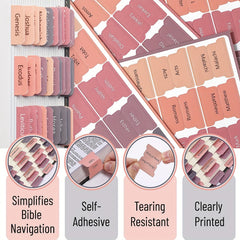 Bible Tabs Sticky Index Tabs 75 Tabs Sunset Shades Vintage Laminated Bible Tabs