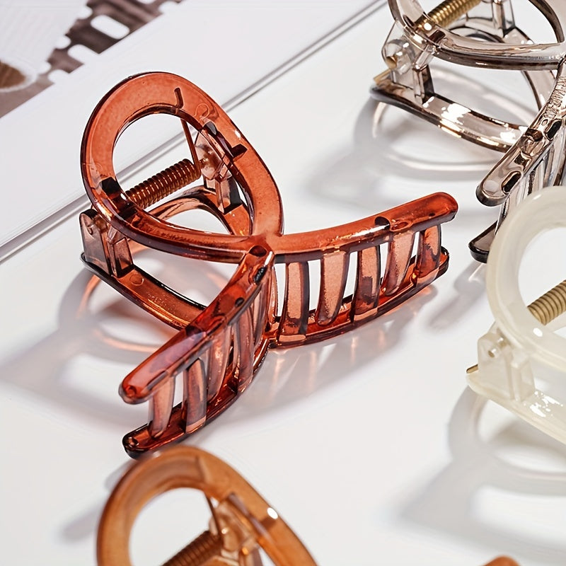 Transparent Hair Claw Set Solid Shark Claw Ponytail Holder