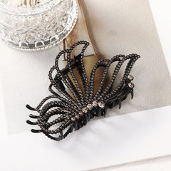 Large Butterfly Hair Clips Non-Slip Golden Rhinestone Pearl Jaw Clips