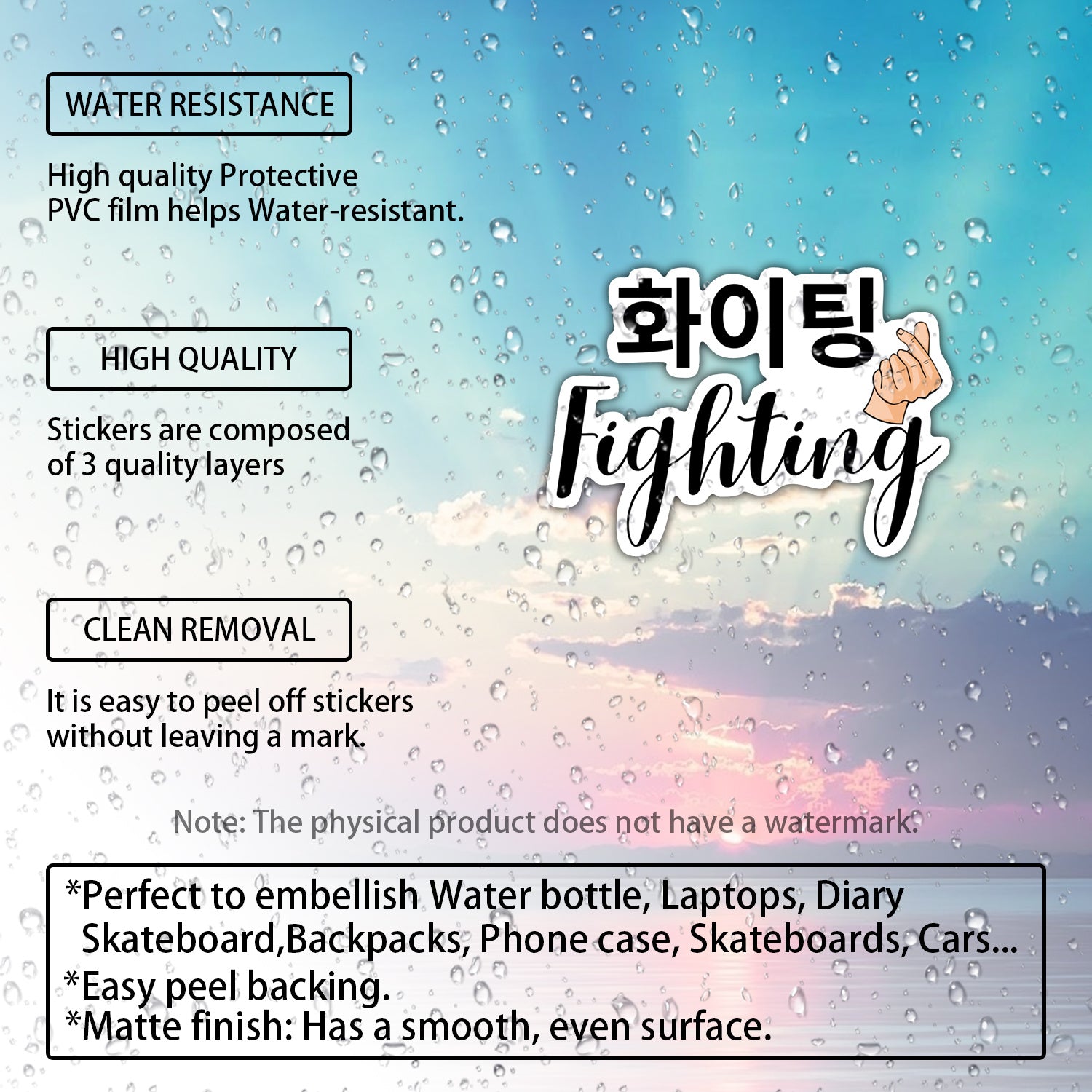 K-Drama Fighting Stickers - Victory Hand Gesture - Single Use