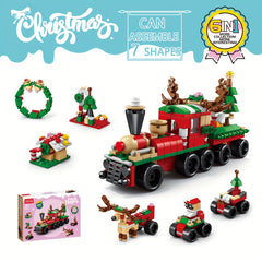 6 In 1 Christmas Train Building Blocks Educational Toys DIY Model Christmas Gift