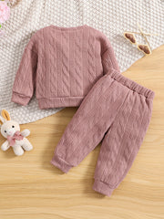 Bunny Print Sweatshirt Top Baby Girls Outfit