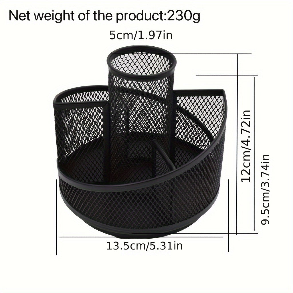 Rotating Pen Holder Mesh Makeup Brush Storage Office Desktop Stationery