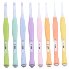 8pcs Crochet Silicone Handle Sweaters Knitted Hooks Ergonomic Soft Grip