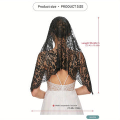 Sheer Lace Wedding Veil with Full Train Bridal Veil