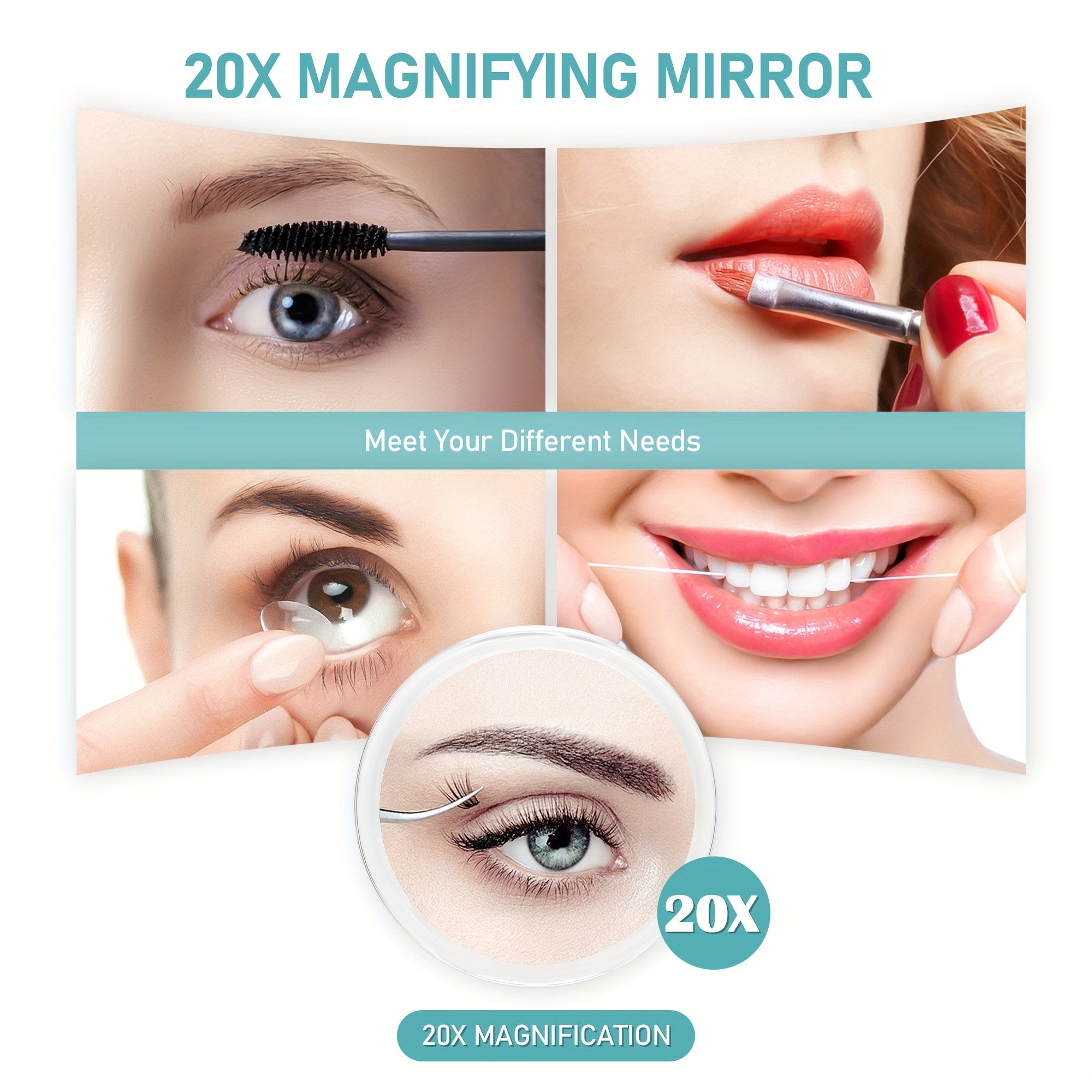 20x Magnifying Mirror With Suction Cups for Makeup