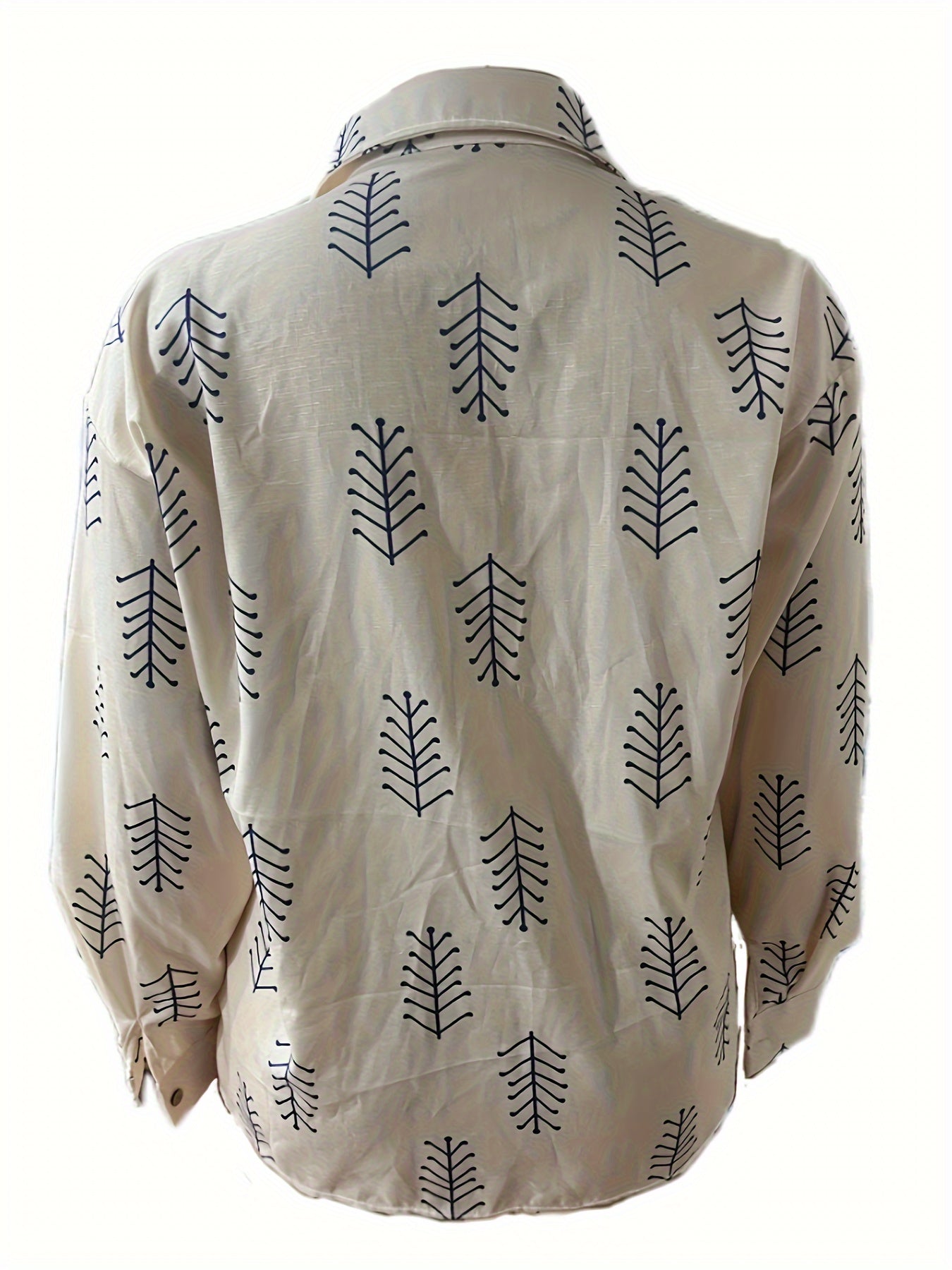  Casual Blouse Women's Plus Allover Print Distressed Shirt Top