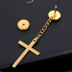 Men's Stainless Steel Cross Earrings