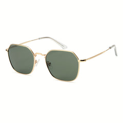 OUWEN Polarized Hexagon Square Sunglasses For Men Small Geometric Polygon