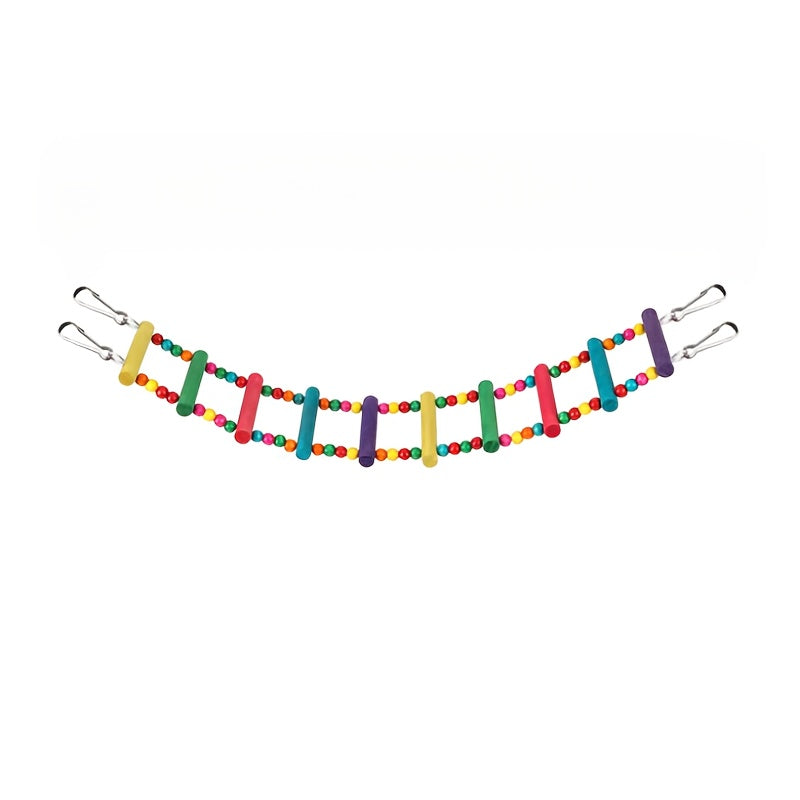 Bird Wooden Climbing Ladder Parrot Cloud Swing Toy