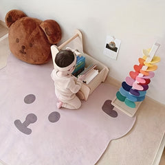 Bear Cashmere Non Slip Floor Carpet for Kids' Bedrooms