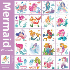 Mermaid Waterproof Temporary Tattoos - Set of 20 Sheets