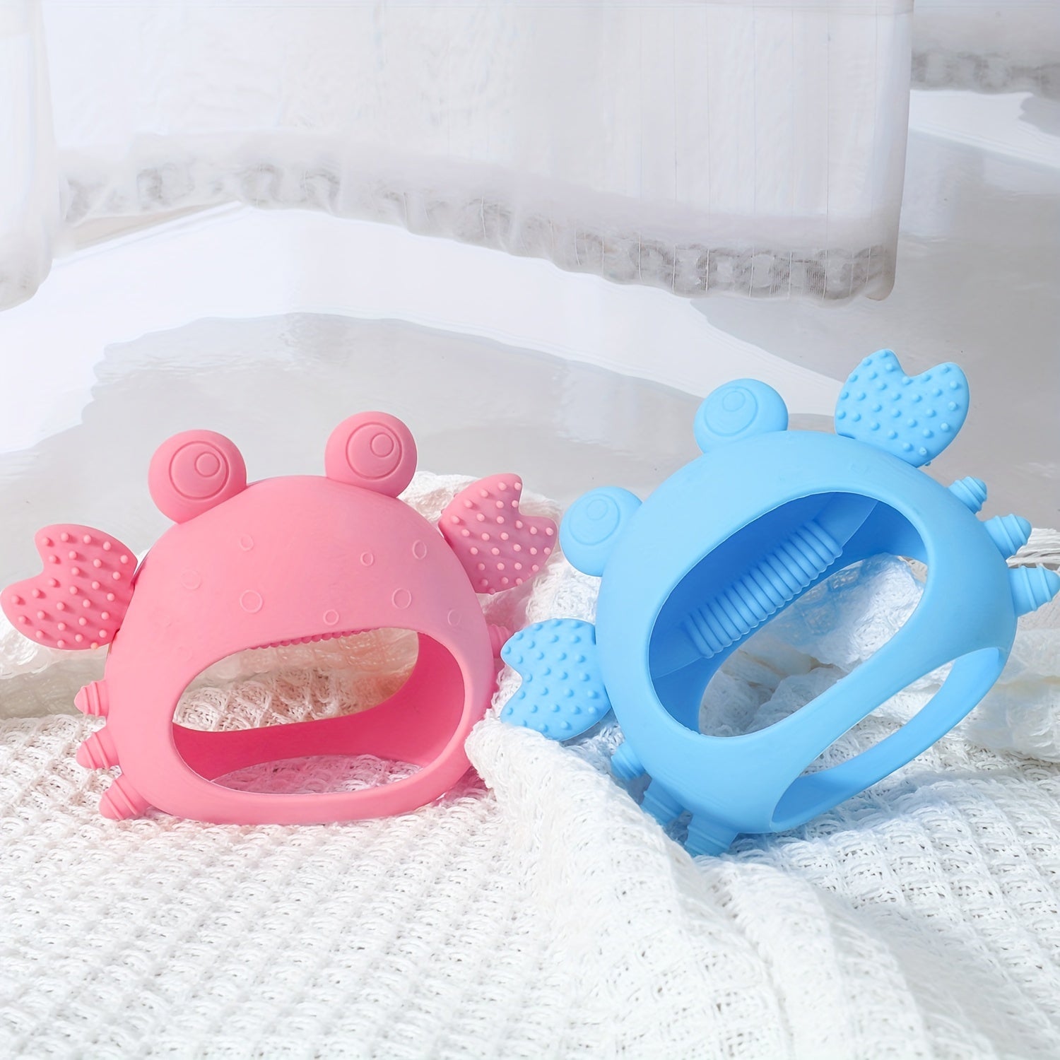 Silicone Crab Teether Boilable Hand Grasping Toy