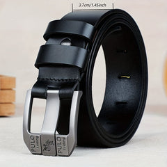 Men's Pin Buckle Belt PU Leather Casual Jeans Pants