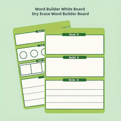 AMIBOX Word Builder Board Double Sided Activity Sheets with Markers