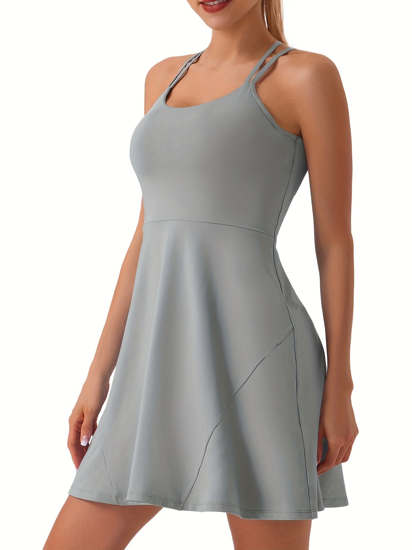 Criss Cross Backless Tennis Skirts Sleeveless Sexy Slim Fit