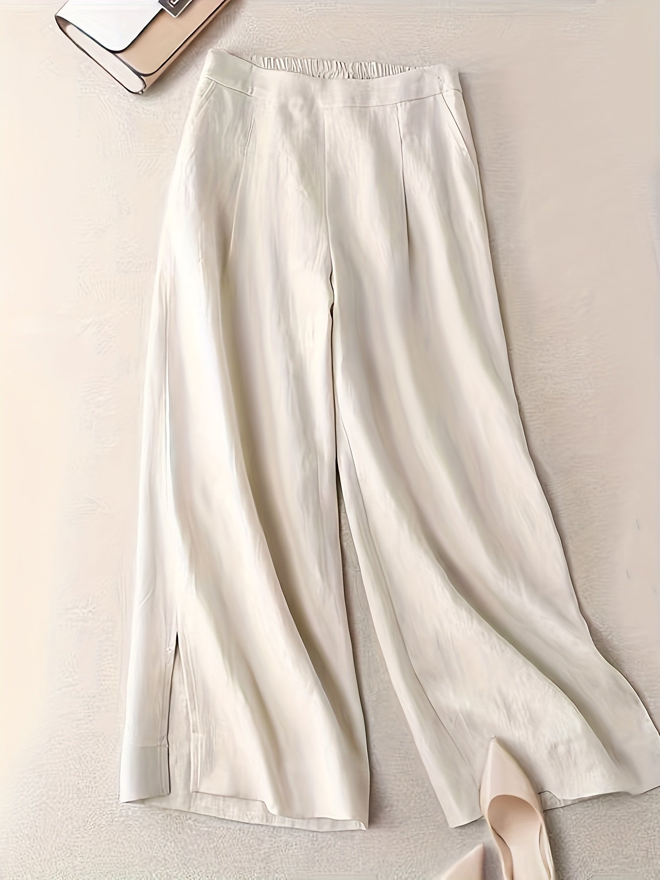 Solid Split Wide Leg Pants for Spring & Summer