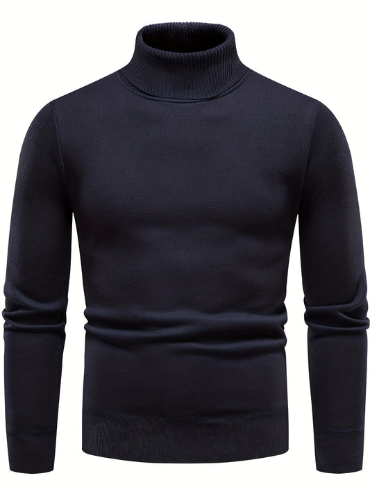 Men's Turtle Neck Knit Sweater Casual Warm Pullover for Fall Winter