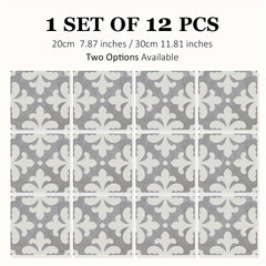 12pcs Moroccan Ethnic Pattern Floor Stickers Waterproof Tile Kitchen Toilet Home