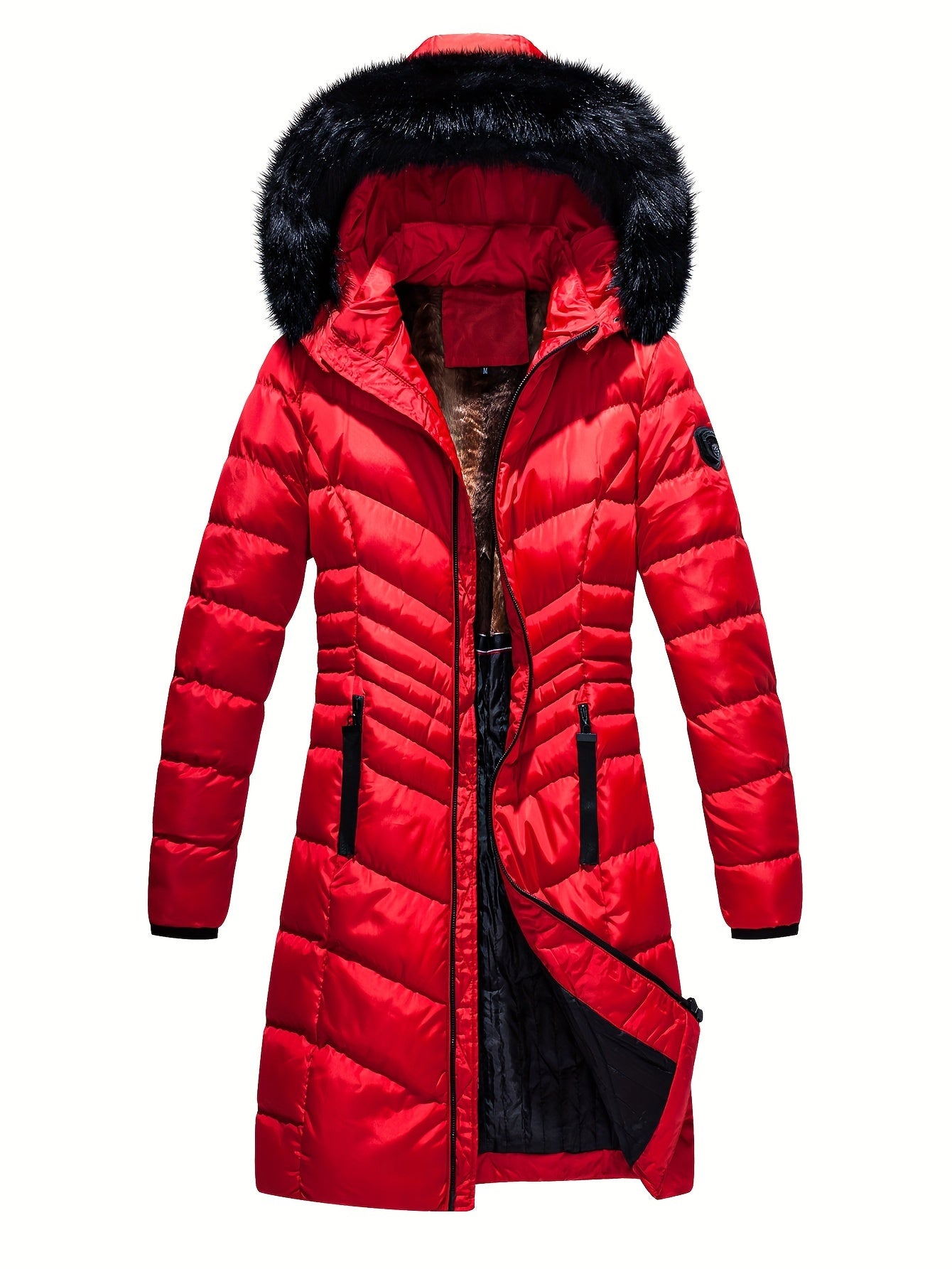 Women's Long Thickened Puffer Jacket Hooded Warm Outdoor Clothing