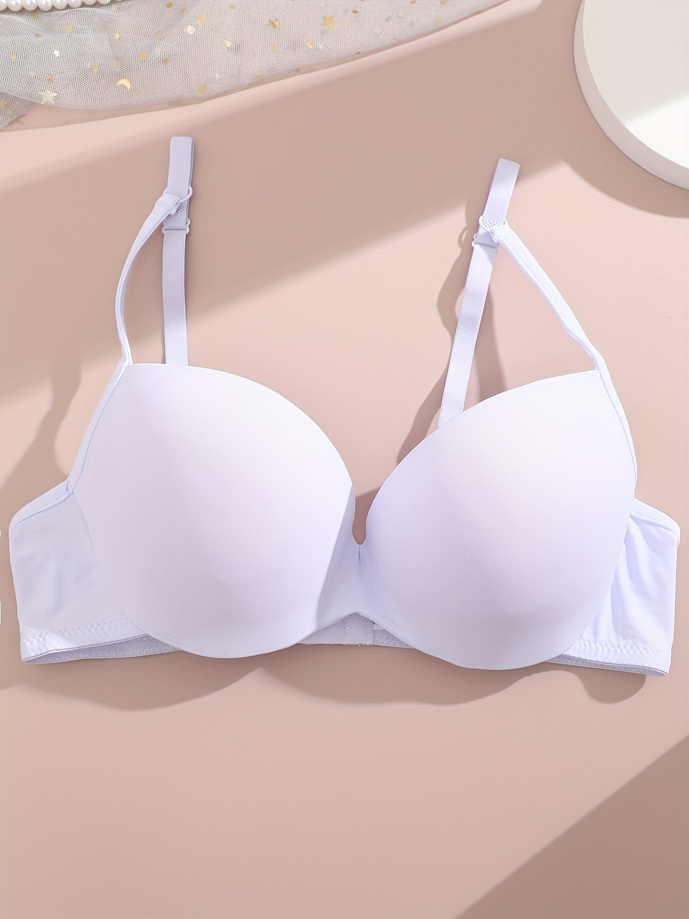 Comfy Push Up Bra Solid T Shirt Bra for Women