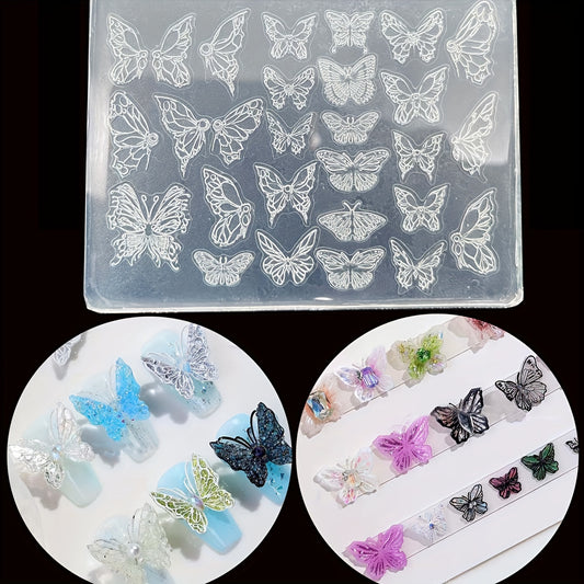 3D Butterfly Wings Silicone Nail Art Mold DIY Templates
