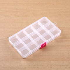 15 Grids Clear Plastic Storage Box Jewelry Organizer Fishing Tackle Container