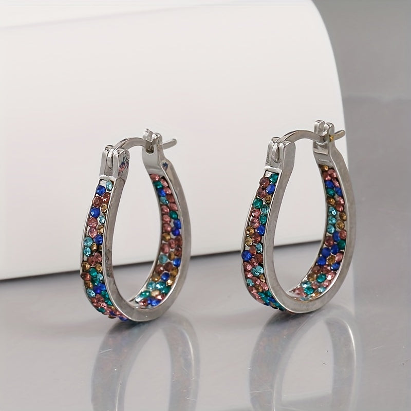 Multicolor Zircon Horseshoe Earrings Wedding Party Accessories