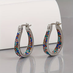Multicolor Zircon Horseshoe Earrings Wedding Party Accessories