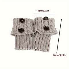 Women's Button Twist Knitted Leg Warmer Winter Warm Boots Cuffs