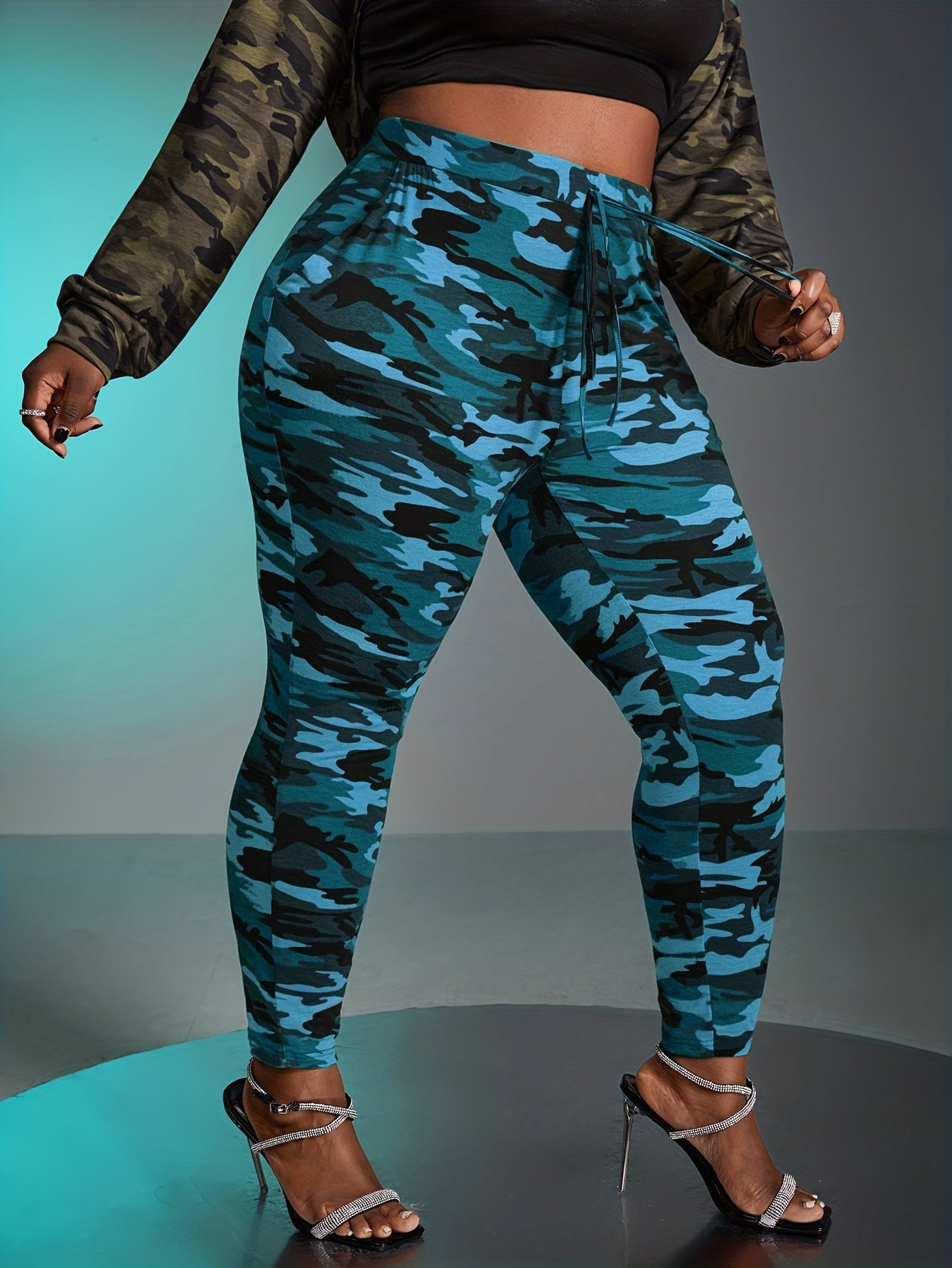  Camo Print High Waisted Yoga Leggings