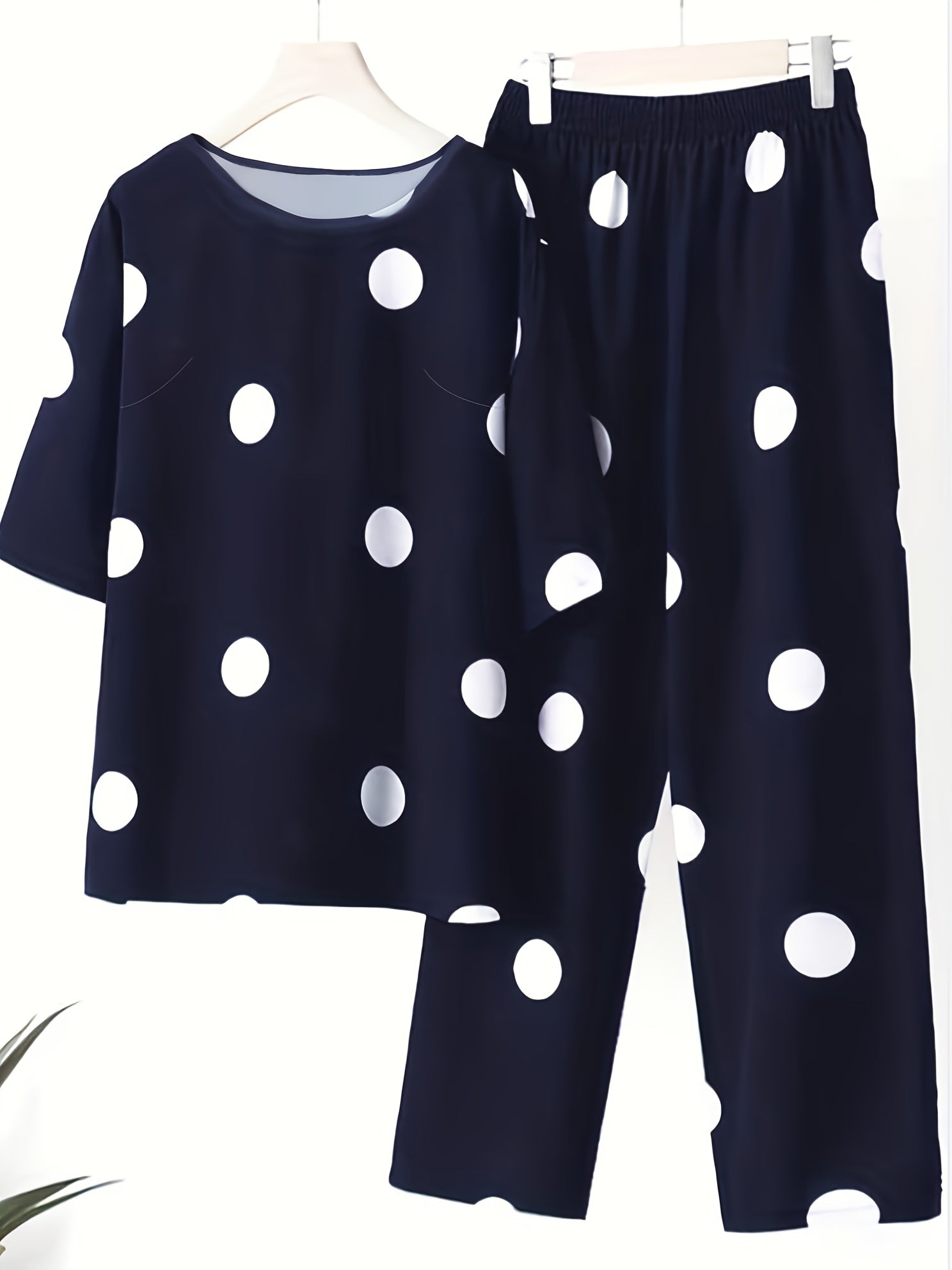  Polka Dot Tee & Pants 2pcs Set