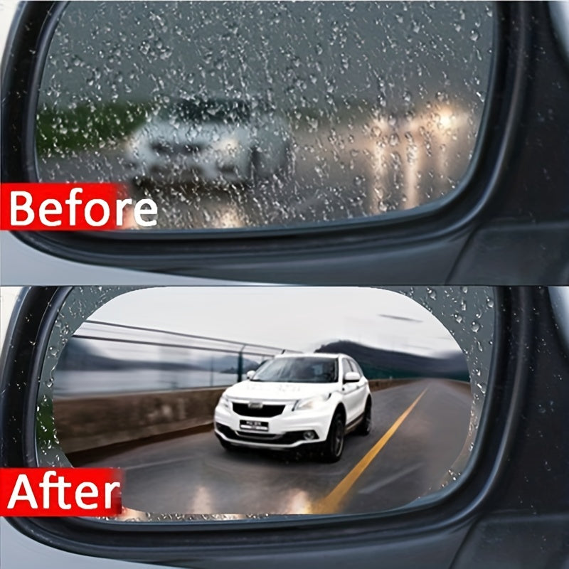 2PCS Car Rearview Mirror Rainproof Anti Fog Film Glass Waterproof Agent