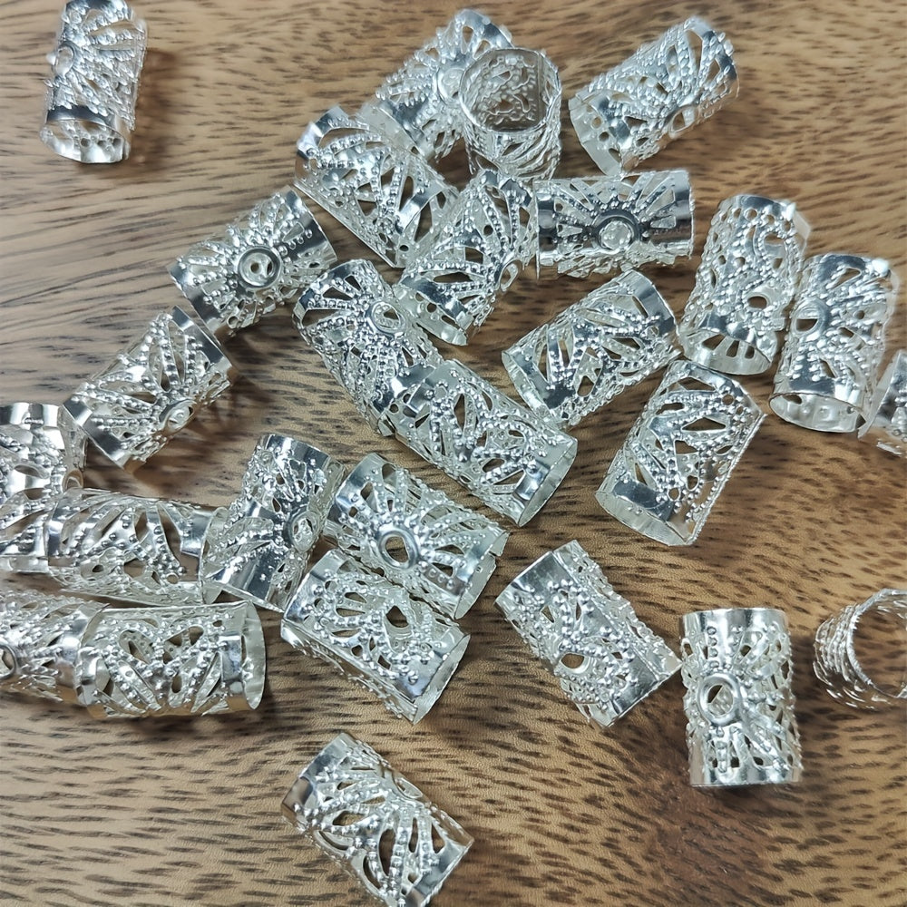 30pcs Dreadlocks Rings Hair Beads Accessories Adjustable Golden Silvery Colorful