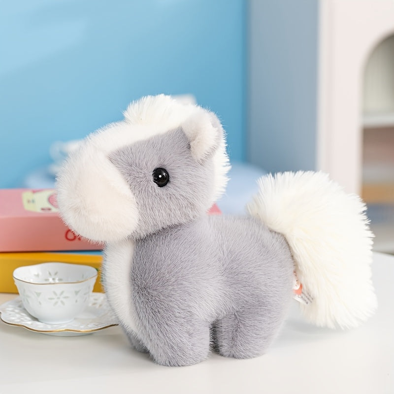11in Grey Horse Plush Toy for Halloween Easter Christmas Birthday