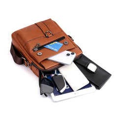 Men's Vintage PU Leather Shoulder Bag Business Satchel