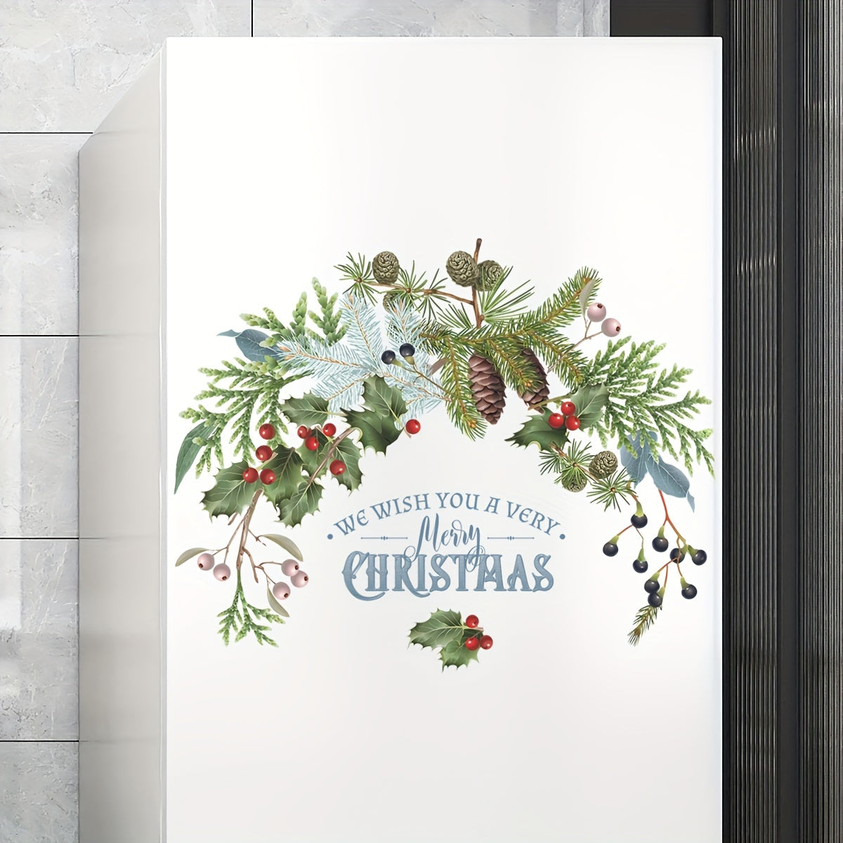 Christmas Wall Stickers Pine Branches Pinecones Decals