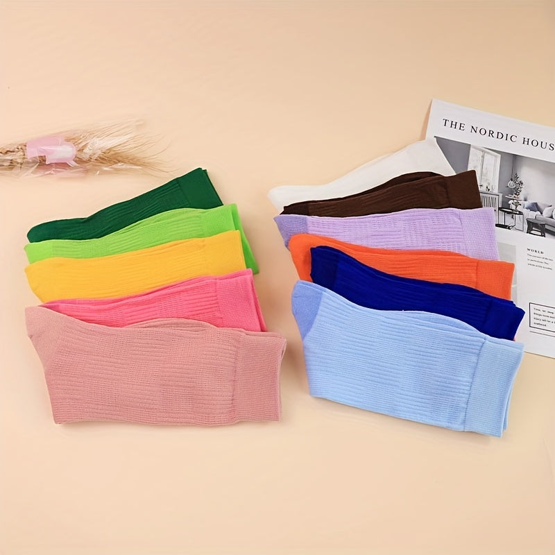 Women's Crew Socks Breathable Mid Tube Stockings